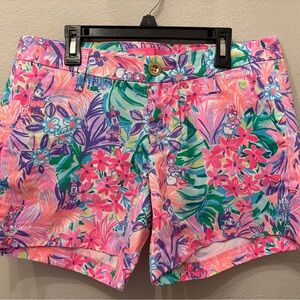 Lilly Pulitzer Pink Multi Tropical Floral Jean Shorts